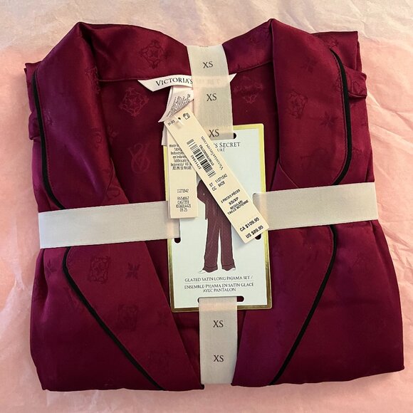 Victoria's Secret Glazed Satin Long Pajama Set, Size XS - Picture 4 of 4